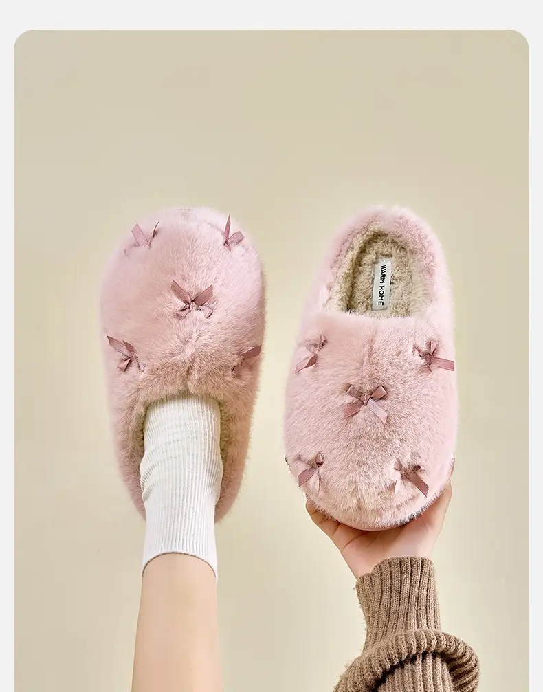 Stuffed Cotton Slippers for Women in Winter, Indoor Non-Slip Thick-Soled Fur Slippers, Autumn and Winter Home Cotton Slippers, Warm Home Slippers — feature 13