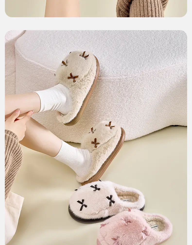 Stuffed Cotton Slippers for Women in Winter, Indoor Non-Slip Thick-Soled Fur Slippers, Autumn and Winter Home Cotton Slippers, Warm Home Slippers — feature 14