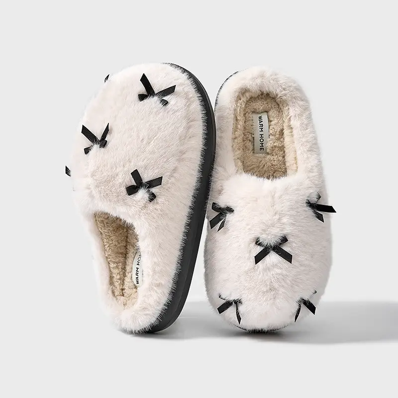 Stuffed Cotton Slippers for Women in Winter, Indoor Non-Slip Thick-Soled Fur Slippers, Autumn and Winter Home Cotton Slippers, Warm Home Slippers - Image 2
