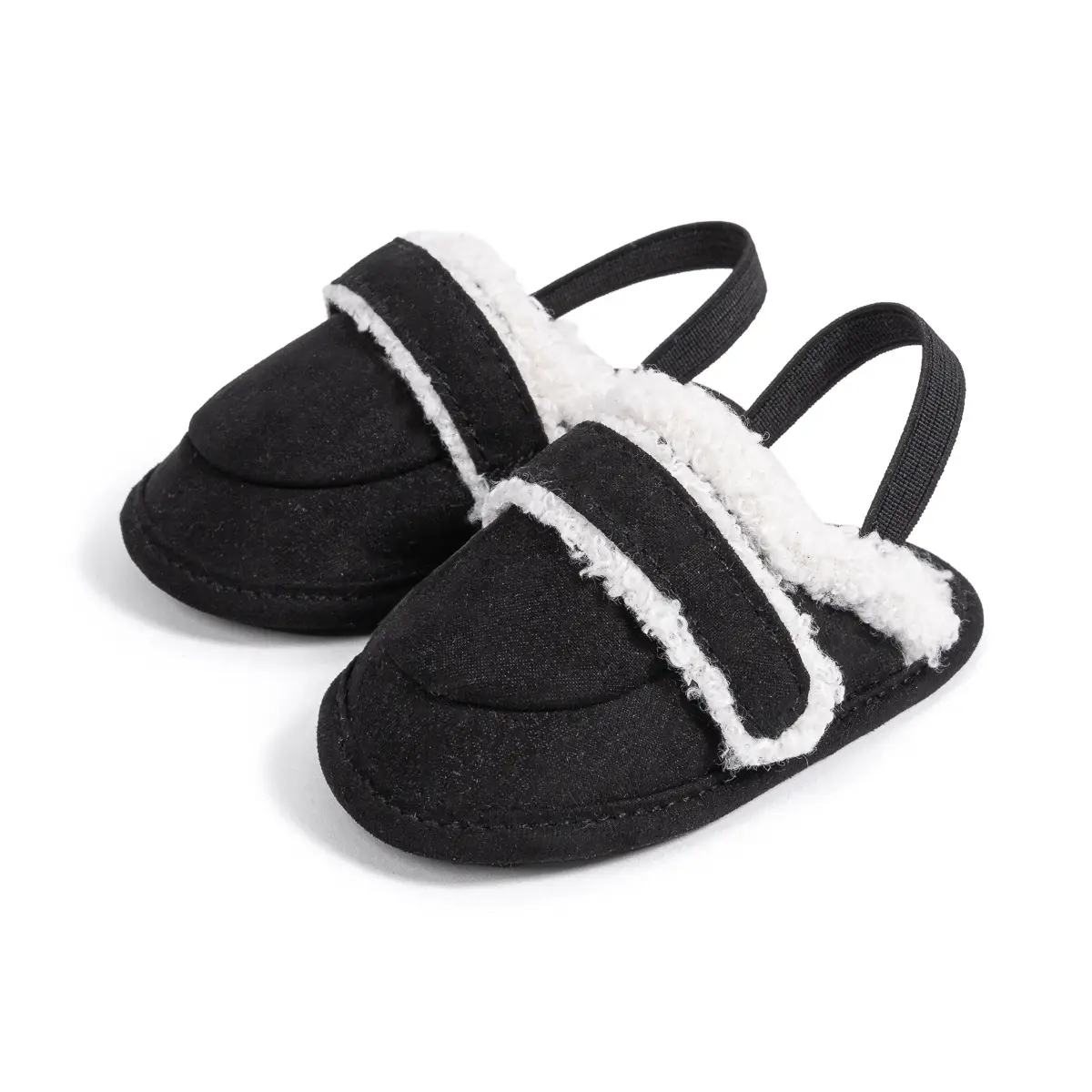 Warm Brown Fleece Baby Slippers for Toddlers