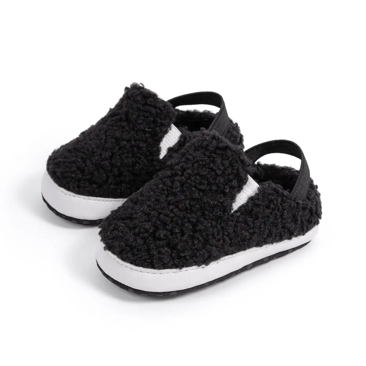 Warm Brown Fleece Baby Slippers for Toddlers