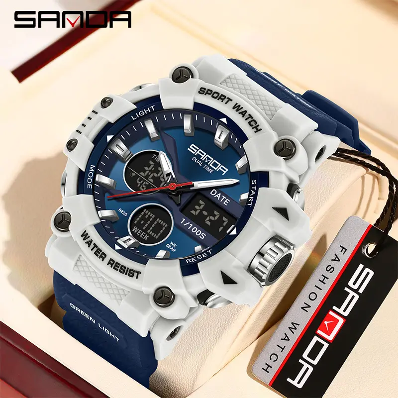 Sanda Sport Watch Orange Water Resistant Digital Display - Image 11