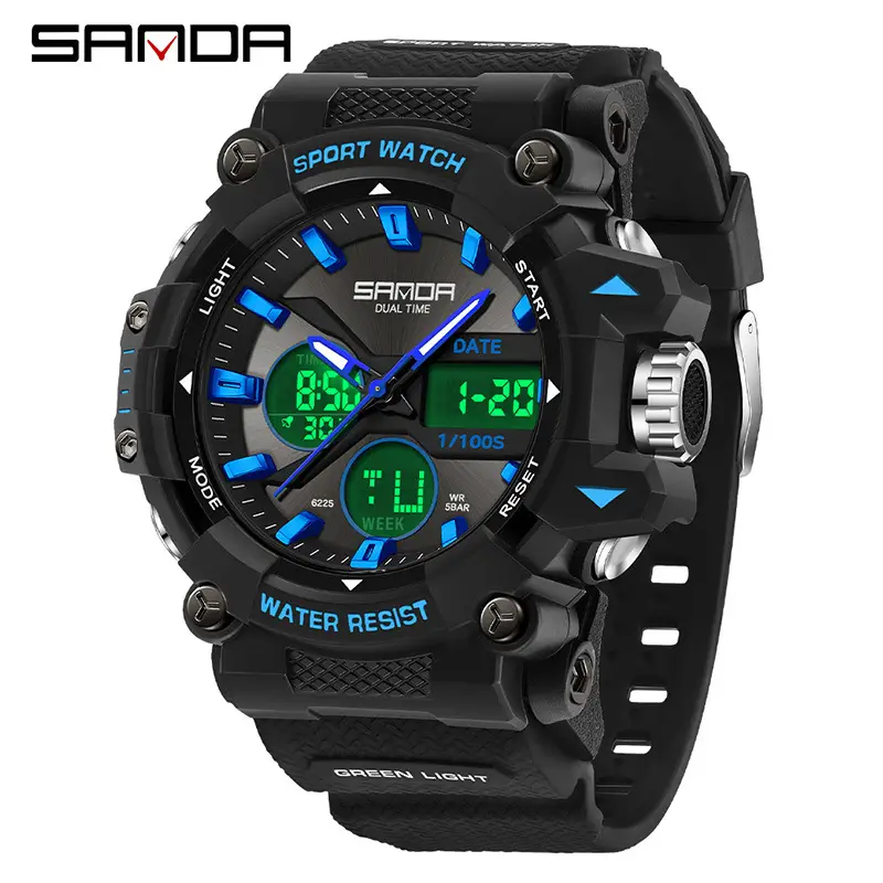 Sanda Sport Watch Orange Water Resistant Digital Display - Image 13