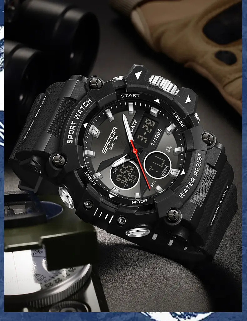 Sanda Sport Watch Orange Water Resistant Digital Display — feature 35