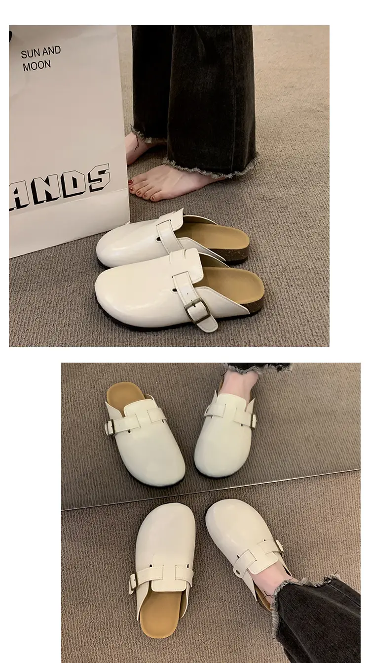 Thick-Soled Birkenstock Shoes for Women Wholesale New French-Style Retro Clogs Flat Lazy Casual Mules — feature 13