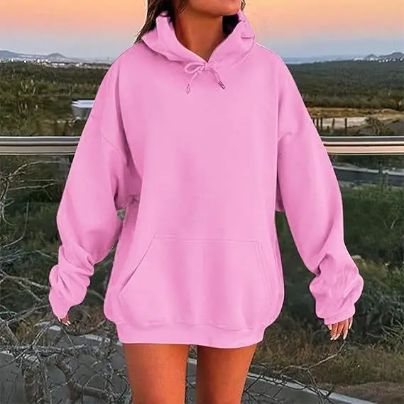 Light Blue Hoodie Sweatshirt Large Men Women Velvet Solid Color - Image 20