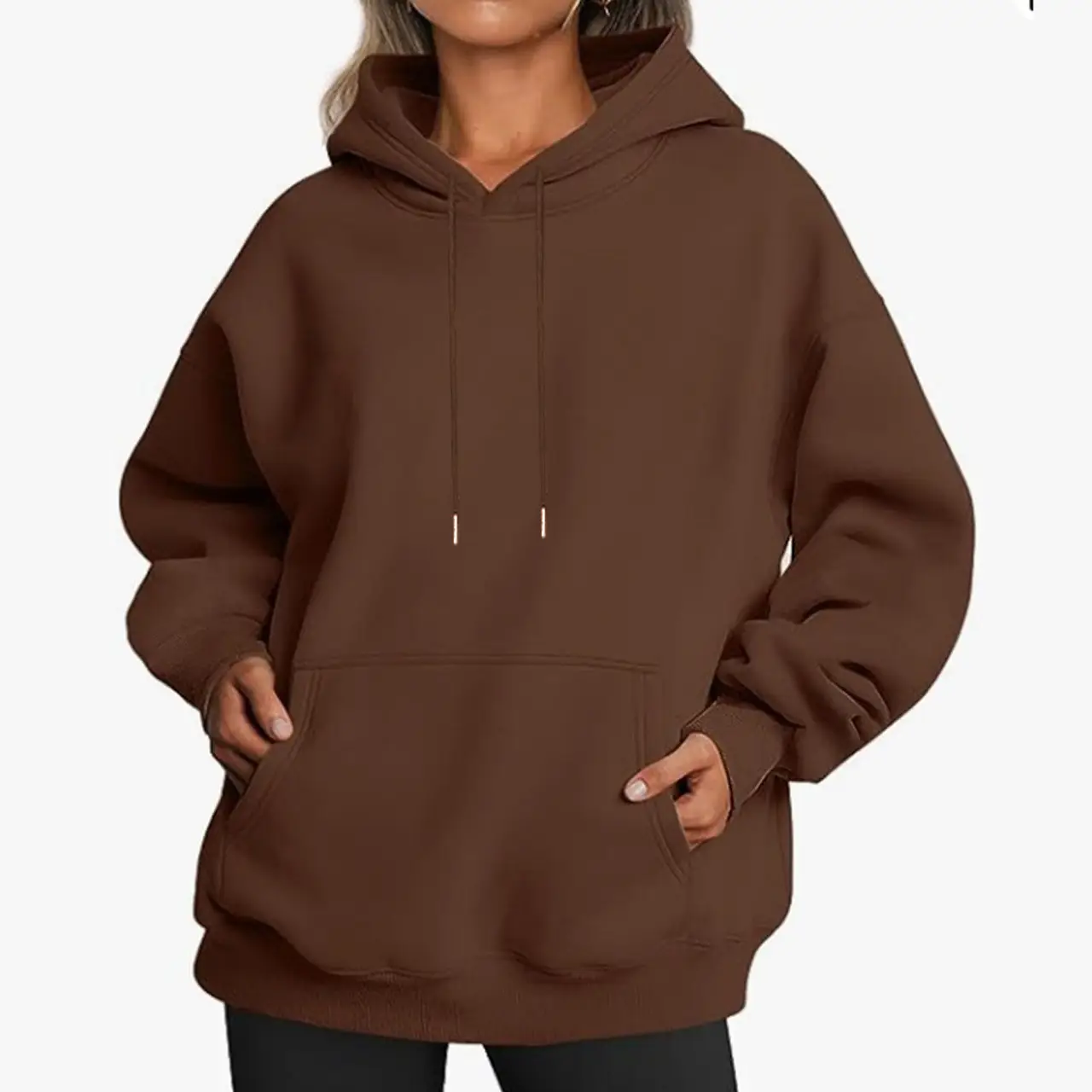 Light Blue Hoodie Sweatshirt Large Men Women Velvet Solid Color - Image 10