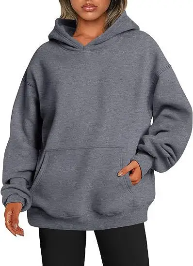 Light Blue Hoodie Sweatshirt Large Men Women Velvet Solid Color - Image 11