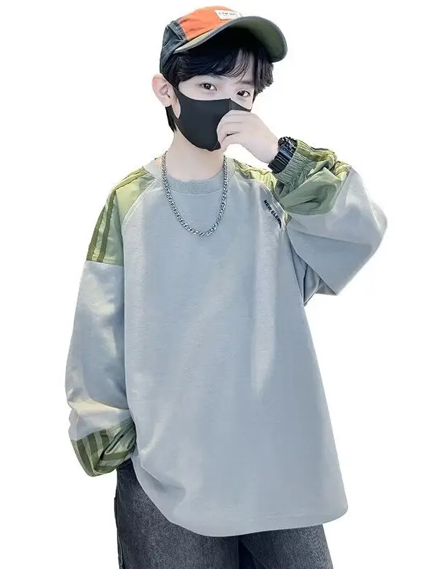 Children's Long Sleeve T-Shirt Grey Green 2024 - Image 6