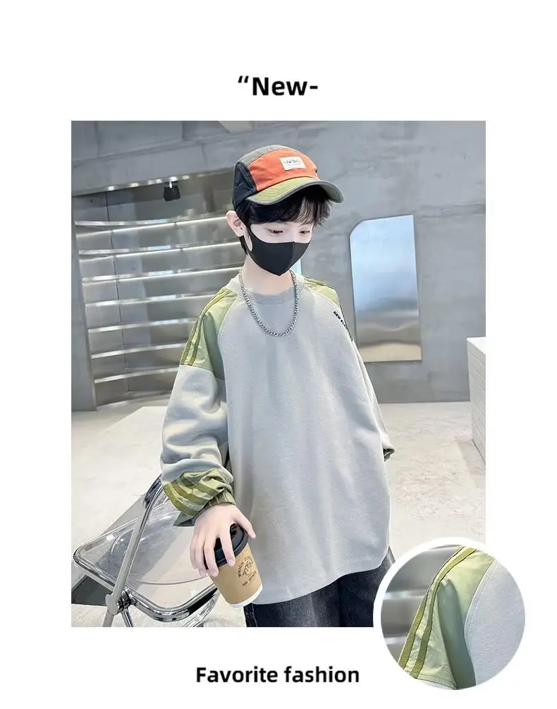 Children's Long Sleeve T-Shirt Grey Green 2024 — feature 10