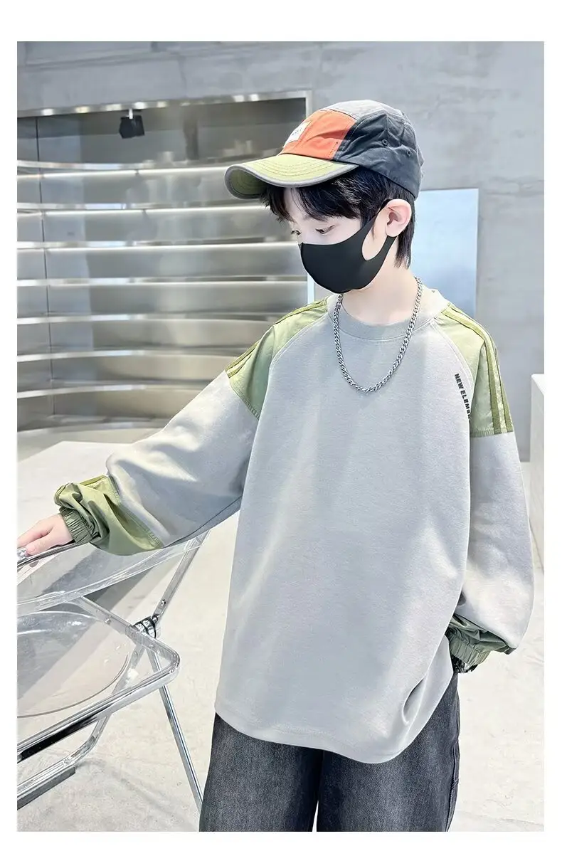 Children's Long Sleeve T-Shirt Grey Green 2024 — feature 9