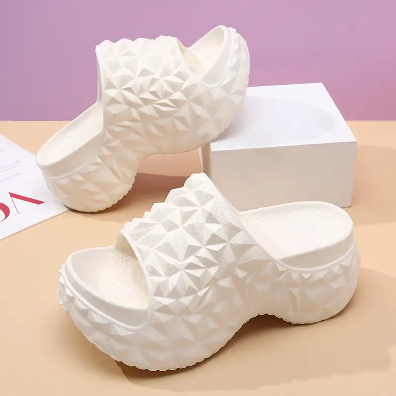 High-heeled Sandals Women's High-end Summer Outer Wear Thick-soled Height-increasing Slide Non-slip Wear-resistant Breathable Eva Slippers · - Image 2