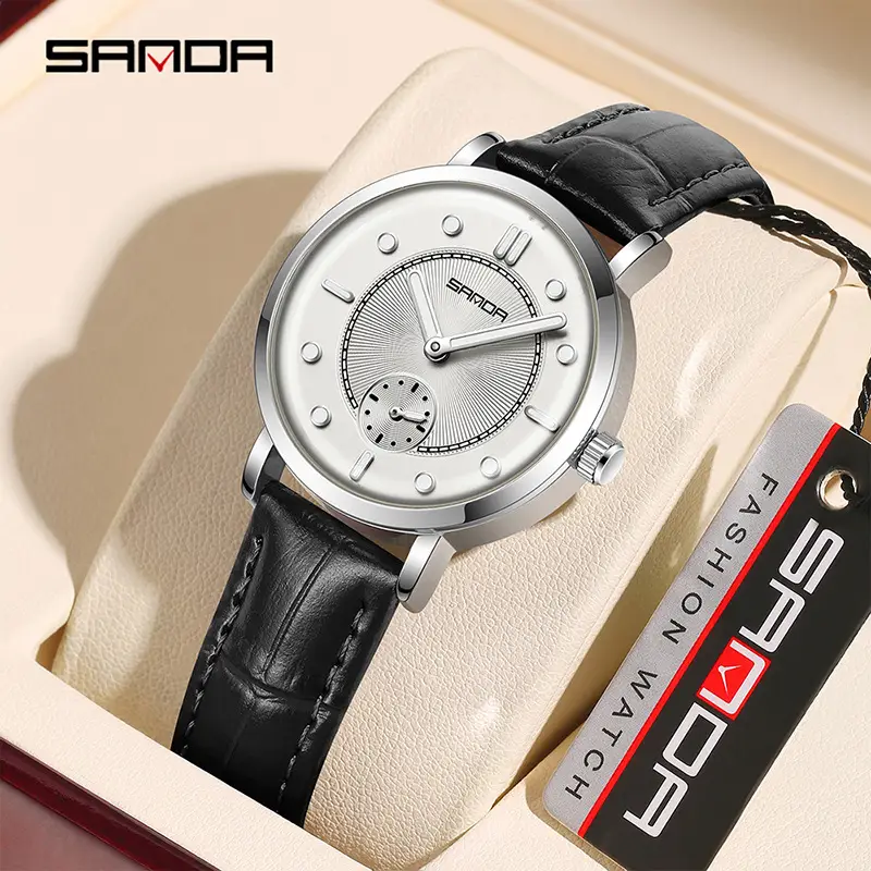 Sanda Women's Black Silicone Strap Quartz Watch - Image 15