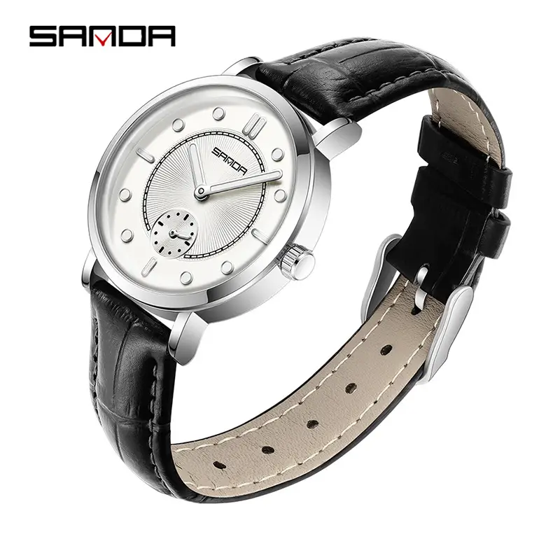 Sanda Women's Black Silicone Strap Quartz Watch - Image 10