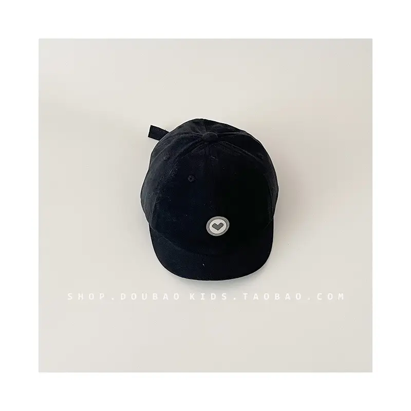 Black Kids Beanie with Eye Button Travel Cap - Image 3