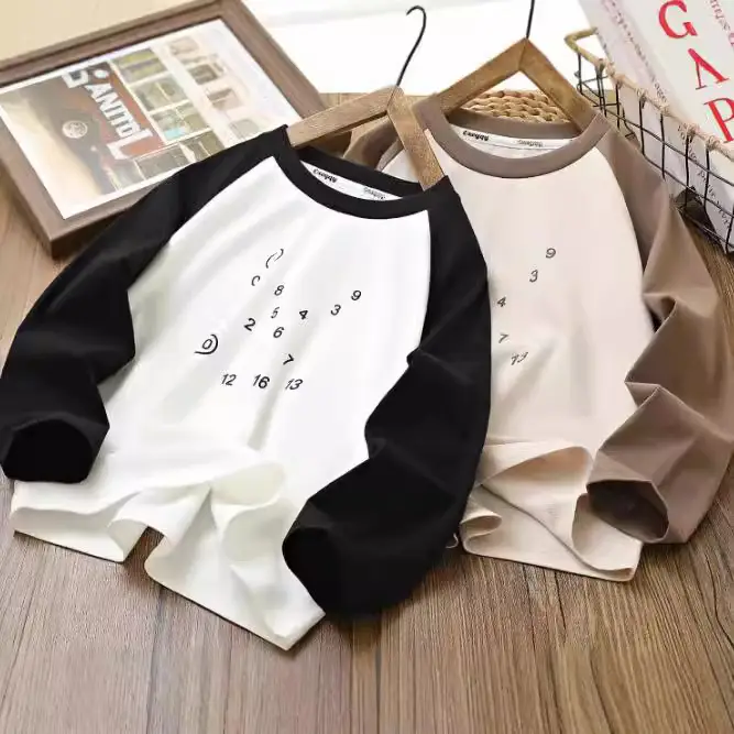 170 Size Boys Girls Cotton T-Shirt Long Sleeve Spring Autumn