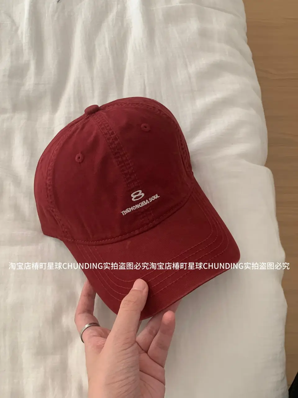 Blue Men's Beige Baseball Cap with Logo - Image 4