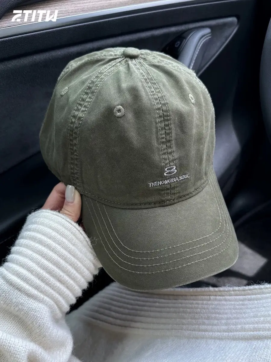 Blue Men's Beige Baseball Cap with Logo - Image 8