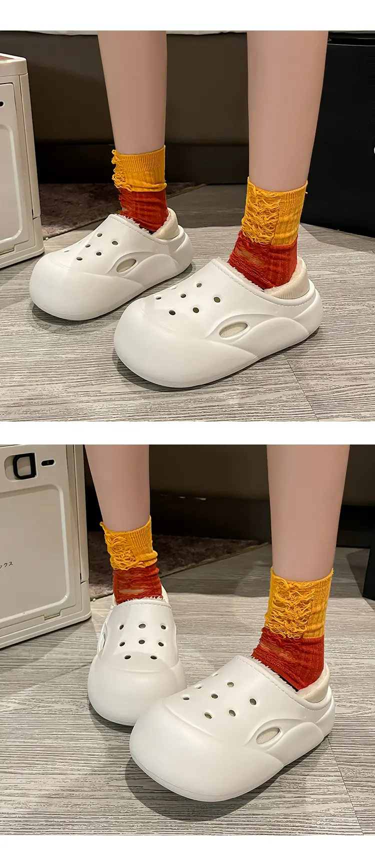 EVA Couple Cotton Slippers Women Winter 2024 New Home Indoor Warm Shoes Thick Sole fleece-lined Hole Shoes Women — feature 10