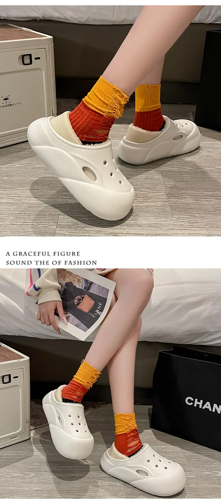 EVA Couple Cotton Slippers Women Winter 2024 New Home Indoor Warm Shoes Thick Sole fleece-lined Hole Shoes Women — feature 12