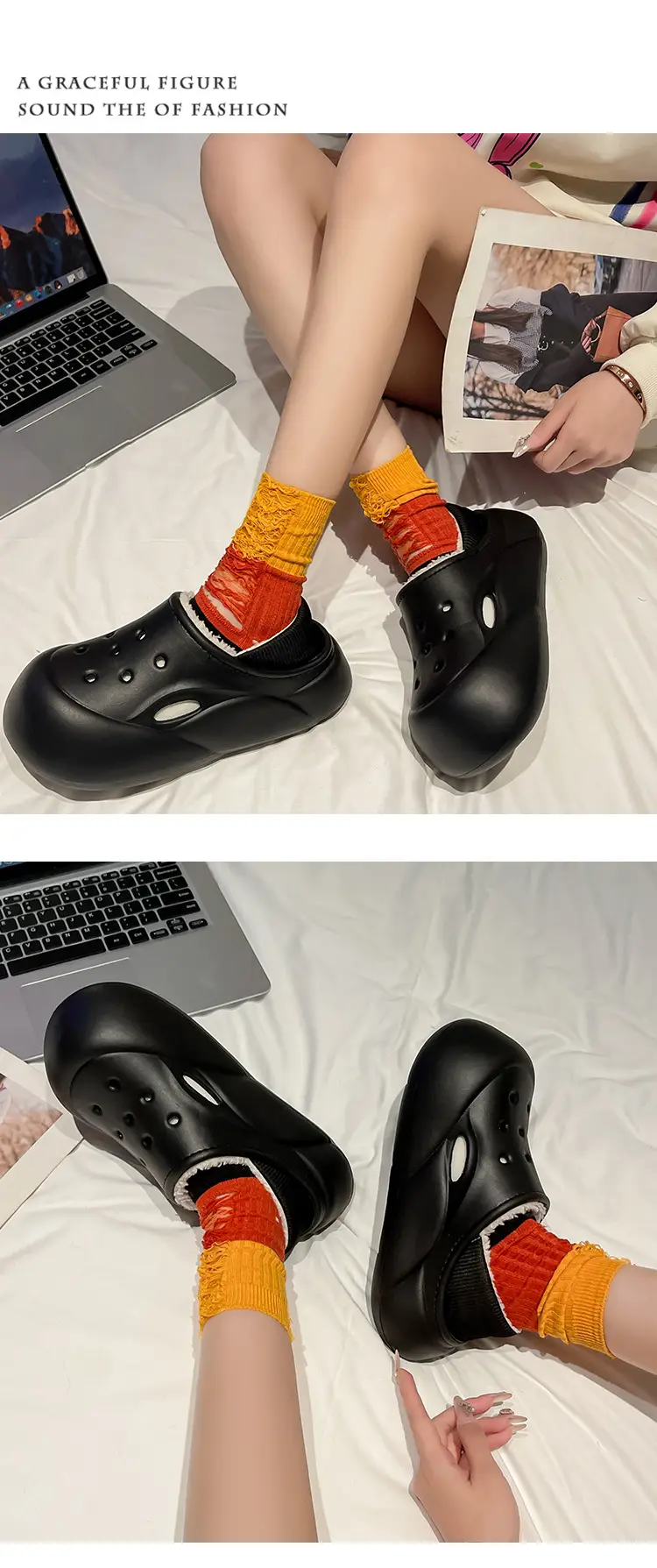 EVA Couple Cotton Slippers Women Winter 2024 New Home Indoor Warm Shoes Thick Sole fleece-lined Hole Shoes Women — feature 15