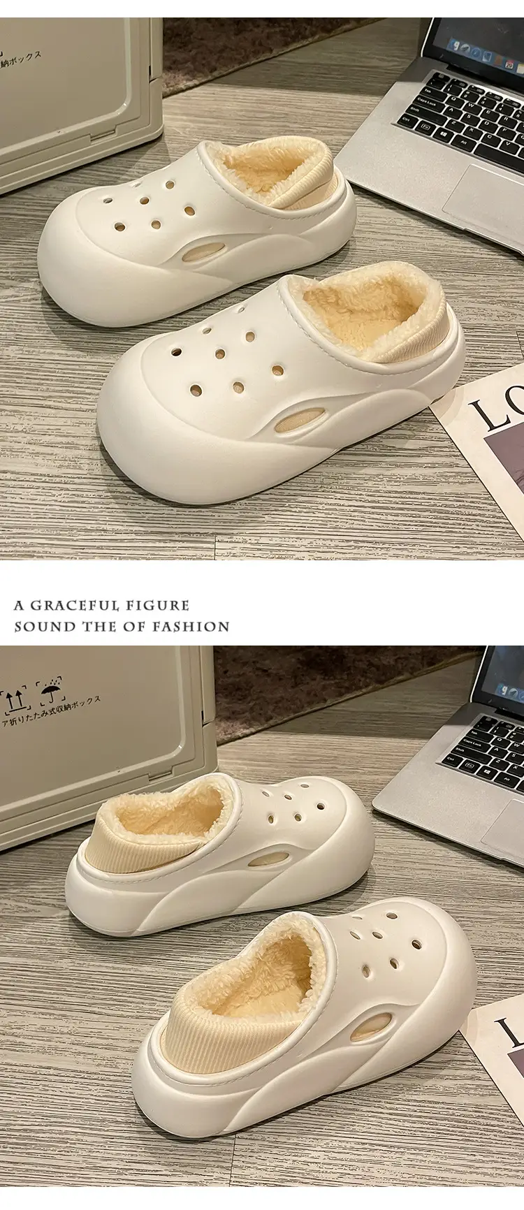EVA Couple Cotton Slippers Women Winter 2024 New Home Indoor Warm Shoes Thick Sole fleece-lined Hole Shoes Women — feature 16