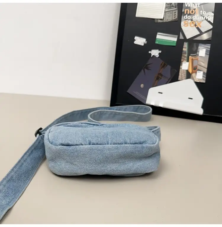 Vintage Washed Denim Phone Bag for Men Women Shoulder Small — feature 39