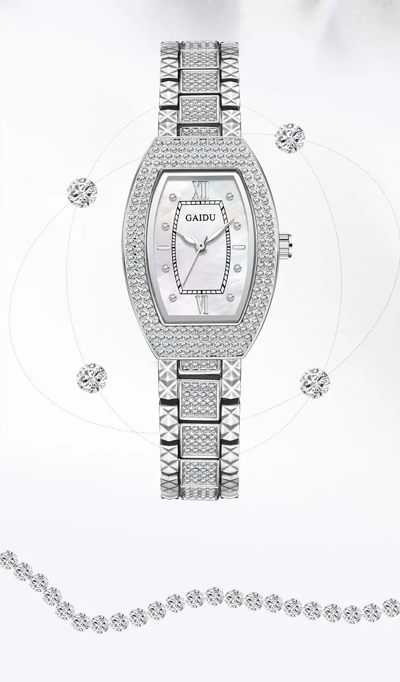 Kaidu Women's Star Diamond Watch Silver Chain Strap — feature 20