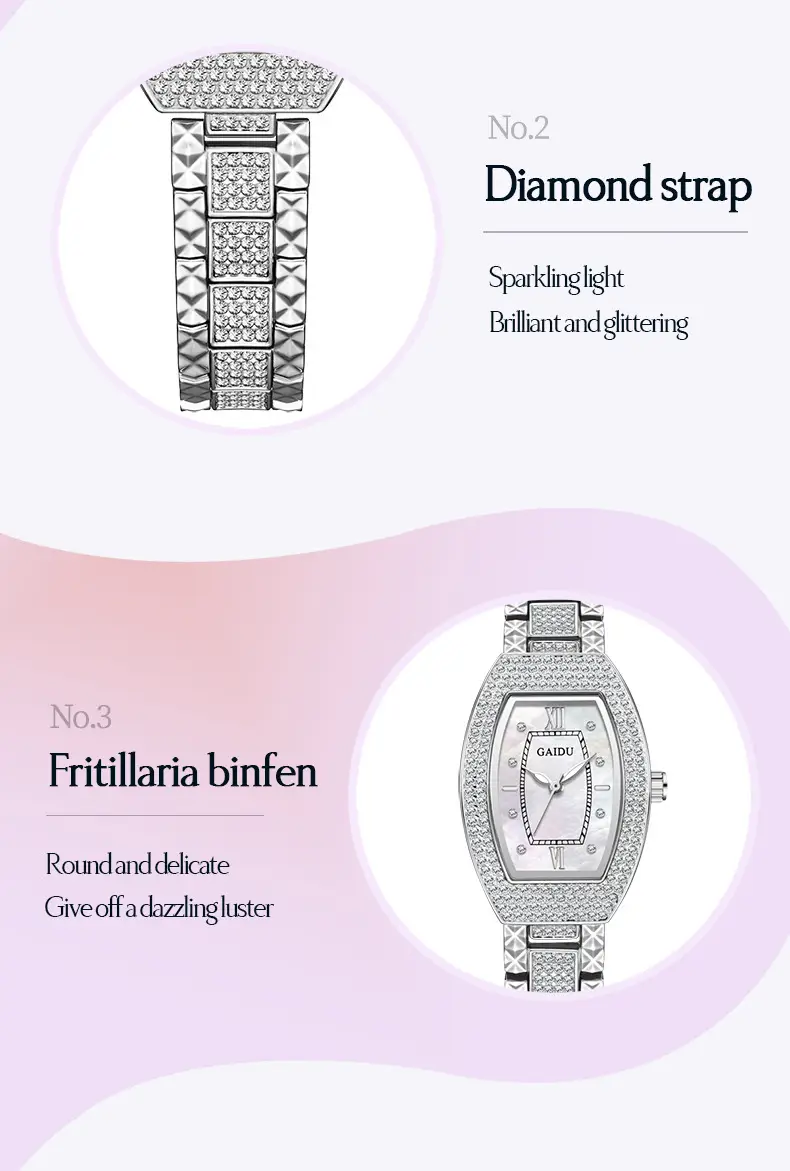 Kaidu Women's Star Diamond Watch Silver Chain Strap — feature 27