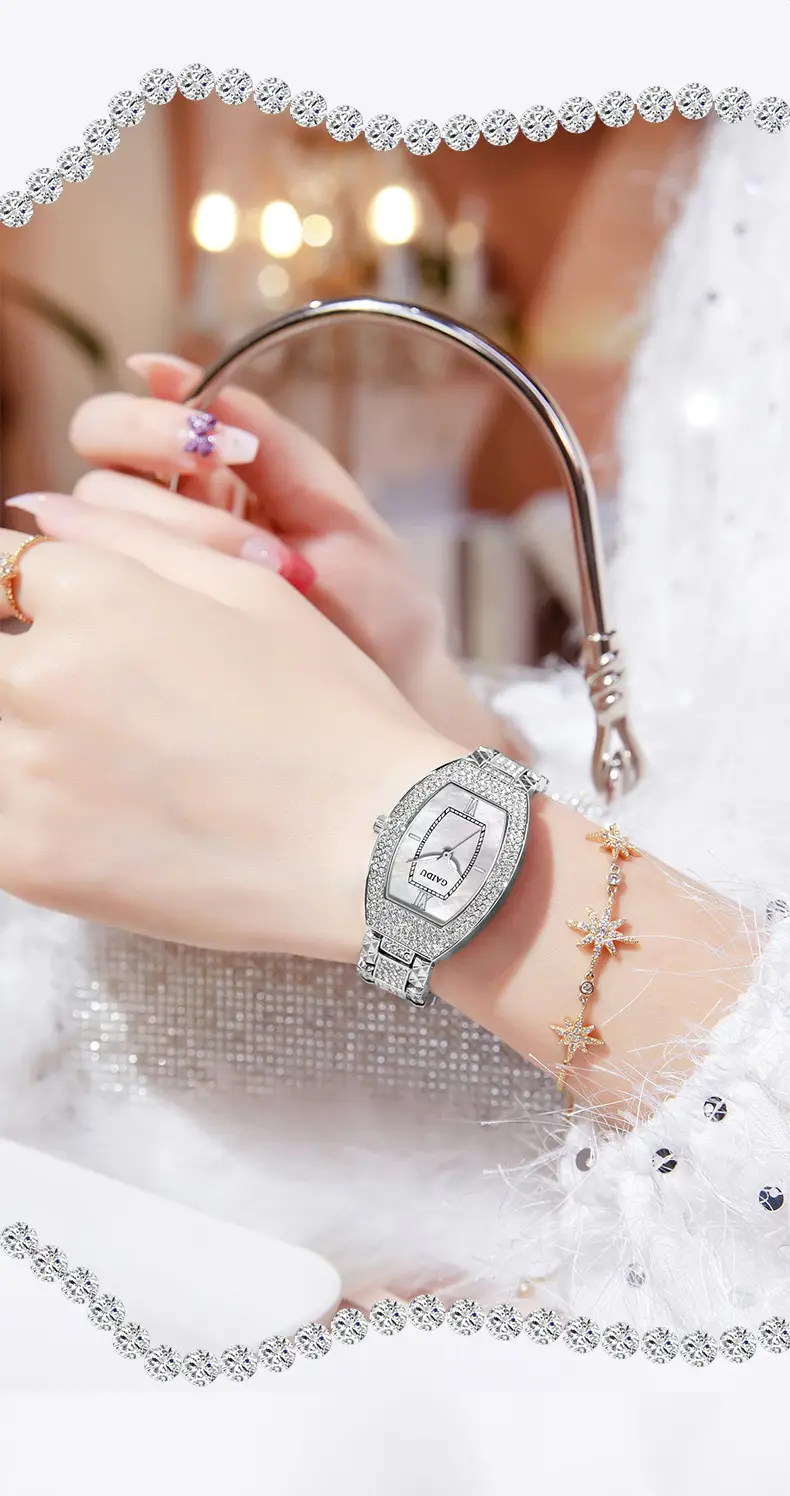Kaidu Women's Star Diamond Watch Silver Chain Strap — feature 4