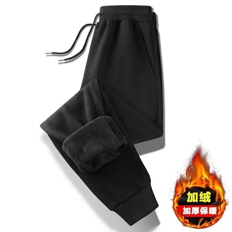 Men Fleece Lined Sweatpants Black Warm Winter Pants — feature 13
