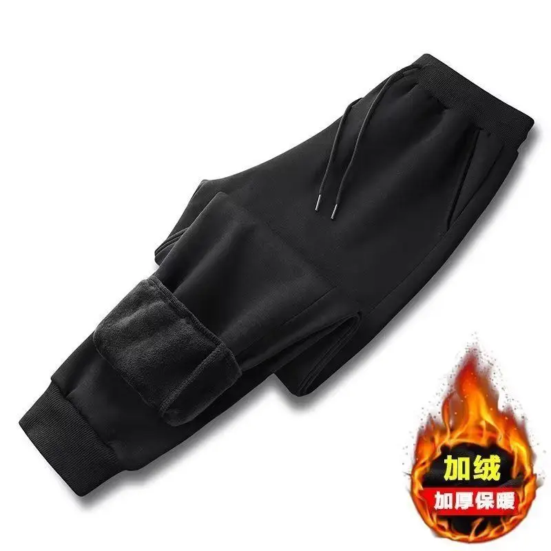 Men Fleece Lined Sweatpants Black Warm Winter Pants — feature 14