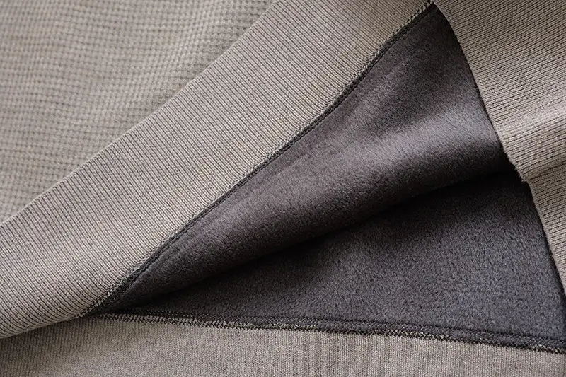 Men Fleece Long Sleeve Sweater Grey Thickened — feature 11