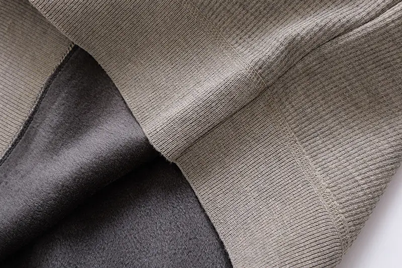 Men Fleece Long Sleeve Sweater Grey Thickened — feature 12