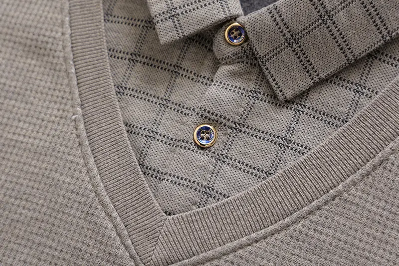 Men Fleece Long Sleeve Sweater Grey Thickened — feature 9