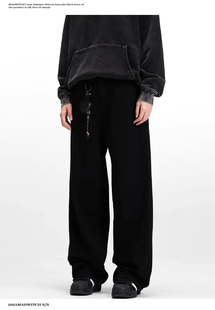 Men's Embroidered Black Straight Jeans Autumn Winter — feature 8