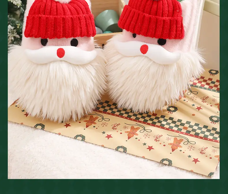 Nanbo Wan Cotton Slippers Women's Autumn and Winter New Cute Santa Claus Indoor Home Warm Plush Slippers for Foreign Trade — feature 17