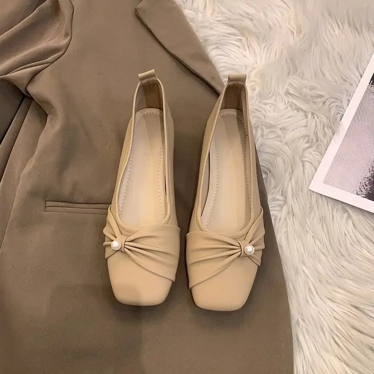 French Style Low Heel Mary Jane Shoes Women's Flat All-match Skirt
