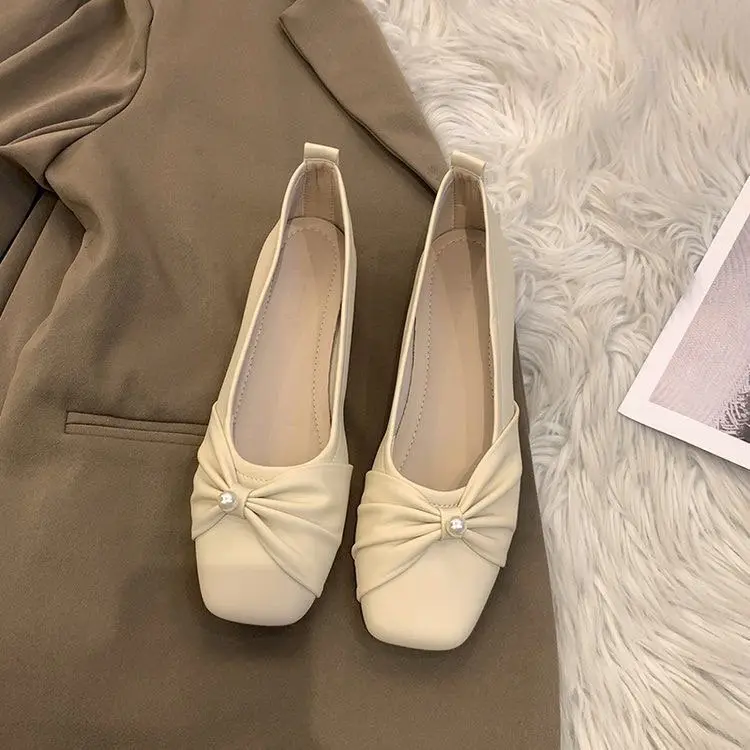 French Style Low Heel Mary Jane Shoes Women's Flat All-match Skirt