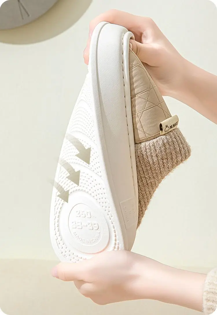 Bug Rabbit Cotton Slippers Women's Autumn and Winter Household Indoor Non-Slip Warm Dung-Feeling Thick Bottom Couple's Household Slippers for Men — feature 10