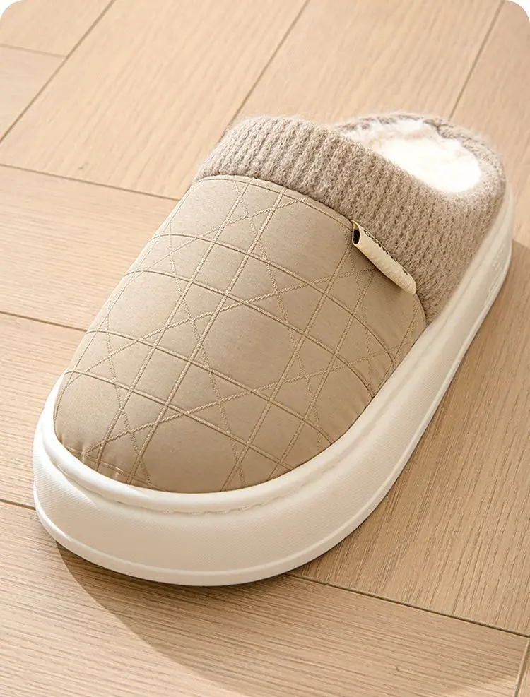 Bug Rabbit Cotton Slippers Women's Autumn and Winter Household Indoor Non-Slip Warm Dung-Feeling Thick Bottom Couple's Household Slippers for Men — feature 8