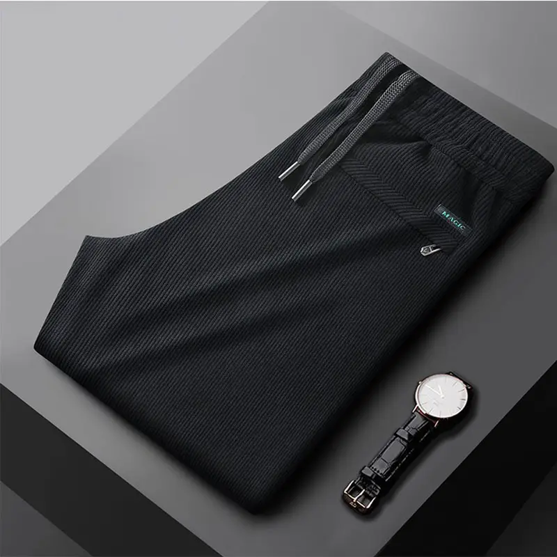 Men's Fleece Lined Plus Size Casual Pants Black — feature 14