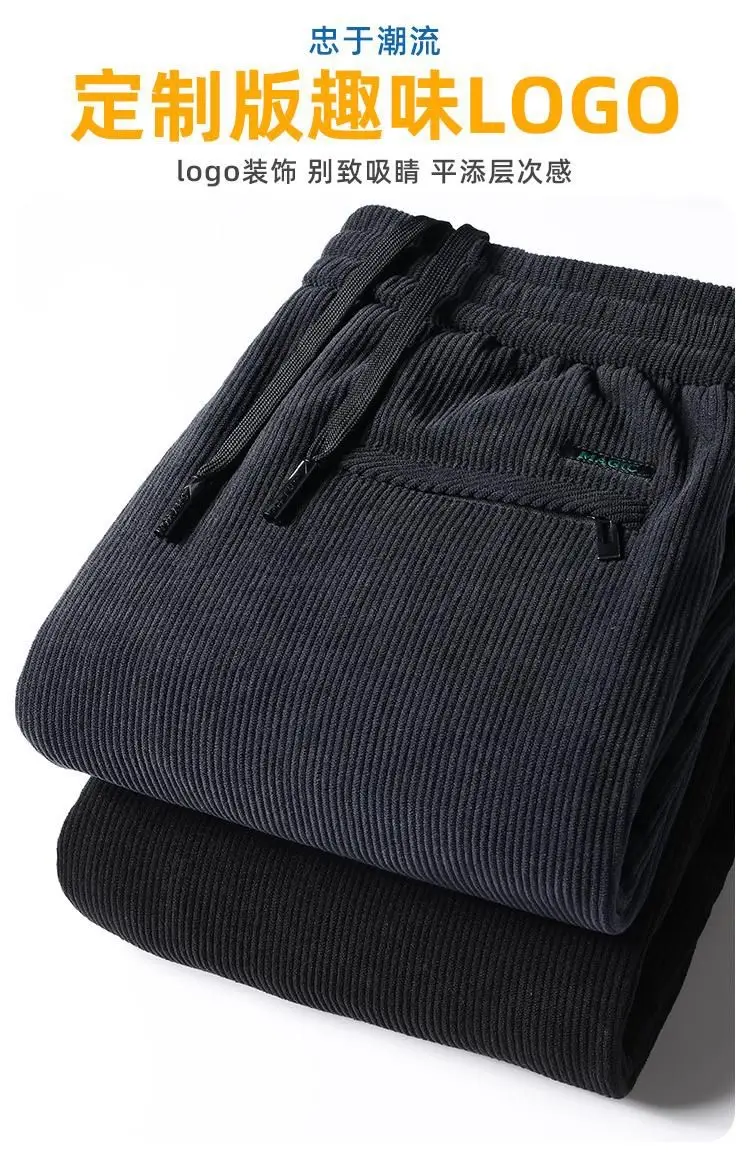 Men's Fleece Lined Plus Size Casual Pants Black — feature 5