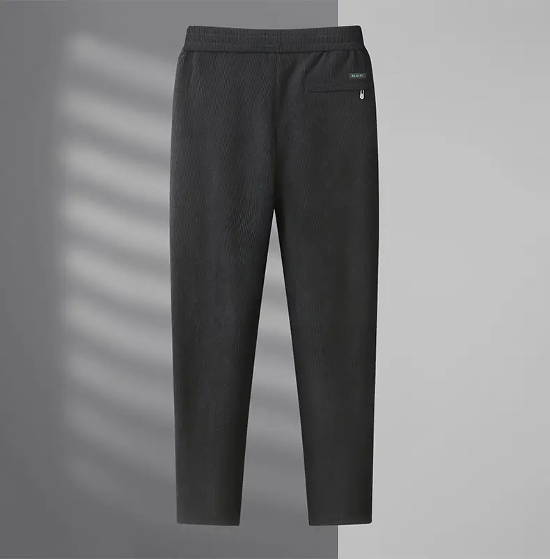 Men's Fleece Lined Casual Pants Black Plus Size — feature 12