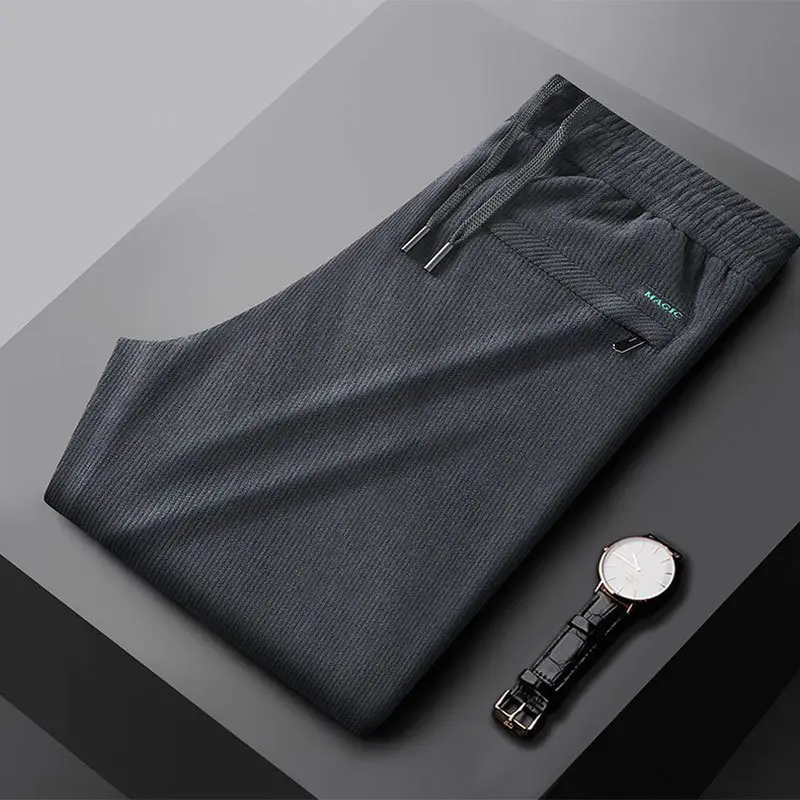 Men's Fleece Lined Casual Pants Black Plus Size — feature 14