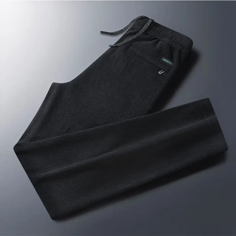 Men's Fleece Lined Casual Pants Black Plus Size — feature 15