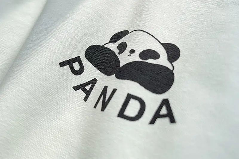 Children's Panda Printed Raglan Sleeve T-Shirt White Blue — feature 6