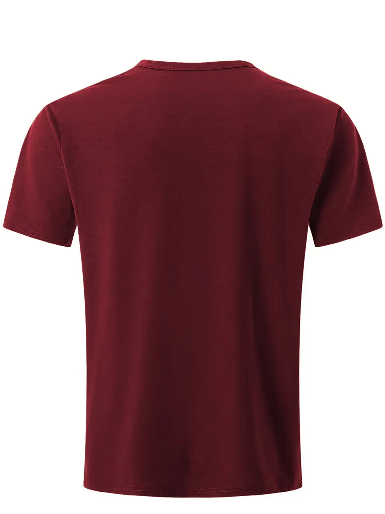 Men V-Neck Sweat-Wicking T-Shirt Maroon — feature 10