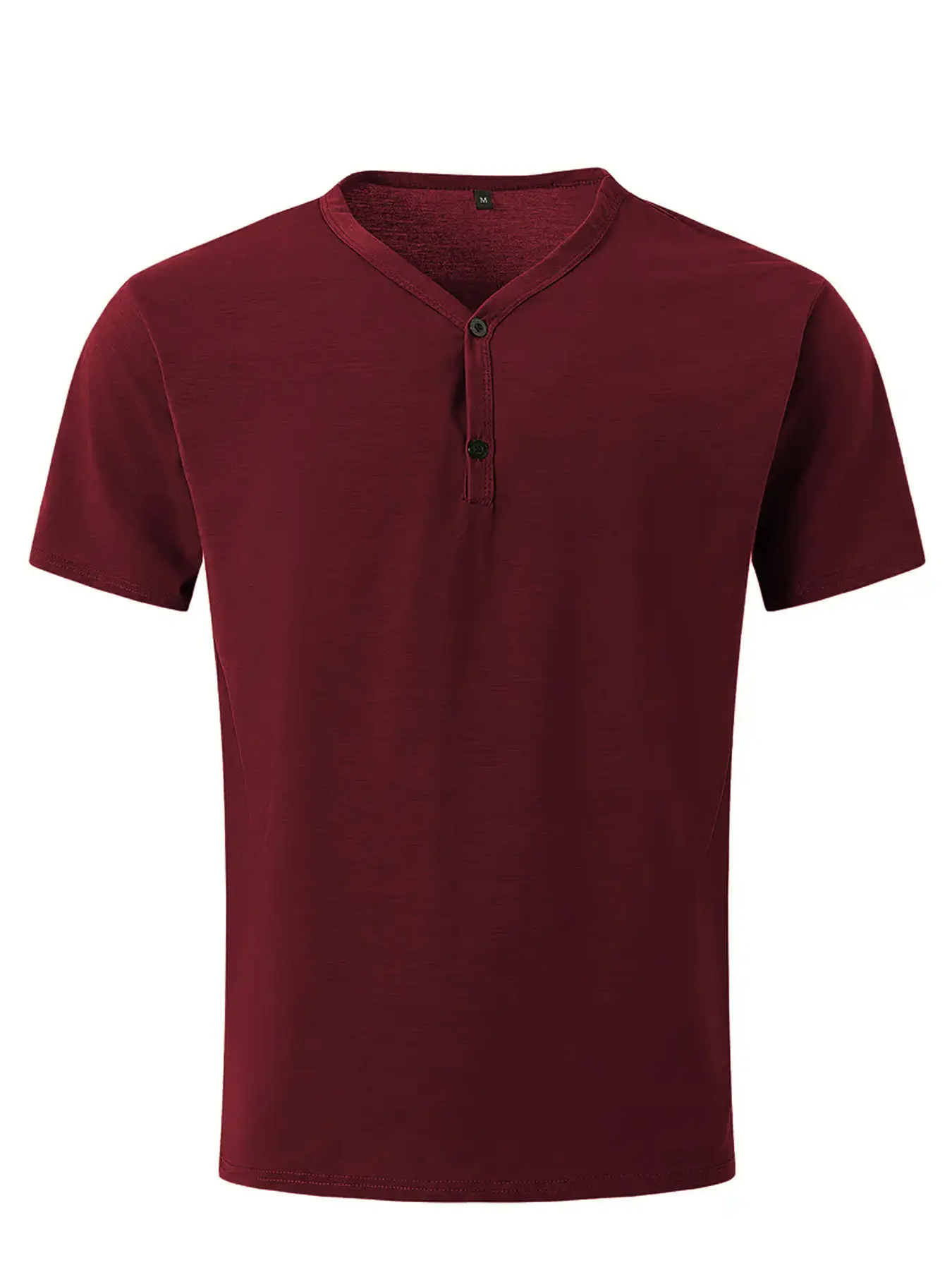 Men V-Neck Sweat-Wicking T-Shirt Maroon — feature 9