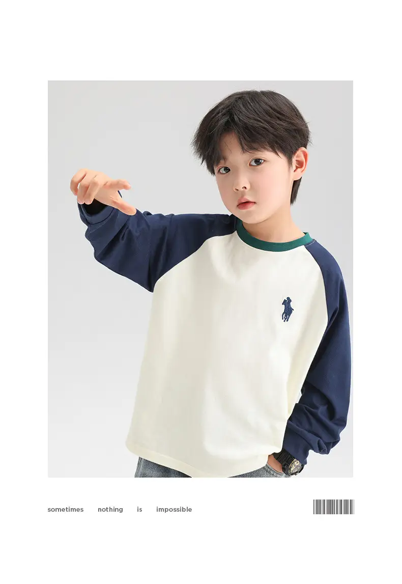 Zuoxi Boys Long Sleeve Pure Cotton T-Shirt Spring Autumn 2026 — feature 24